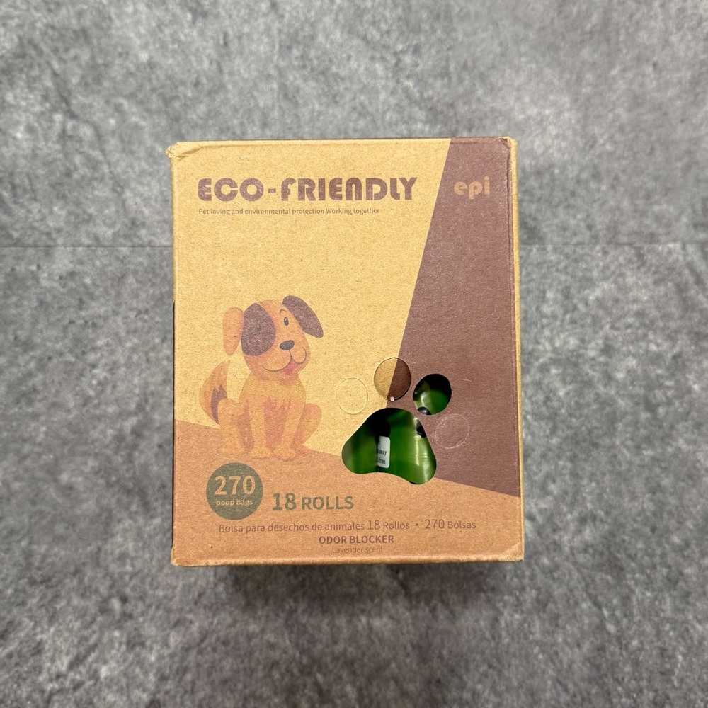 Eco-Friendly Dog Waste Bags - Box of 18 Rolls